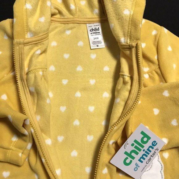 Child of Mine by Carters Baby Girls 3 pc Fleece Jacket Bodysuit Pants set sz 24M - Picture 3 of 8